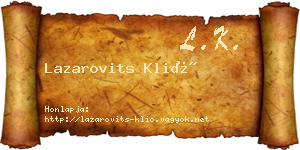 Lazarovits Klió névjegykártya